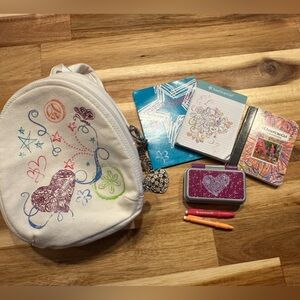 American Girl doll doodle backpack set